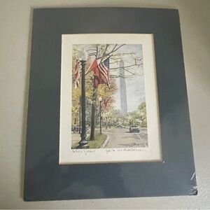 Washington Monument by Edita von Uslar-Gleichen SIGNED Artist Proof Matted 1982
